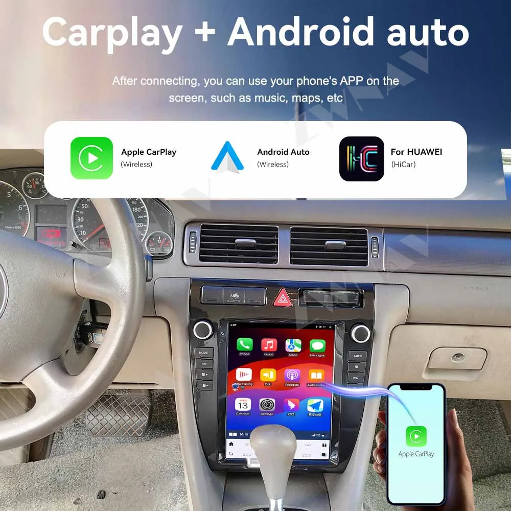 

10.4" HD Screen Android 15 Car Radio For Audi A6 1999-2003 Car GPS Navigation Multimedia Player Head Unit Carplay 5G SIM