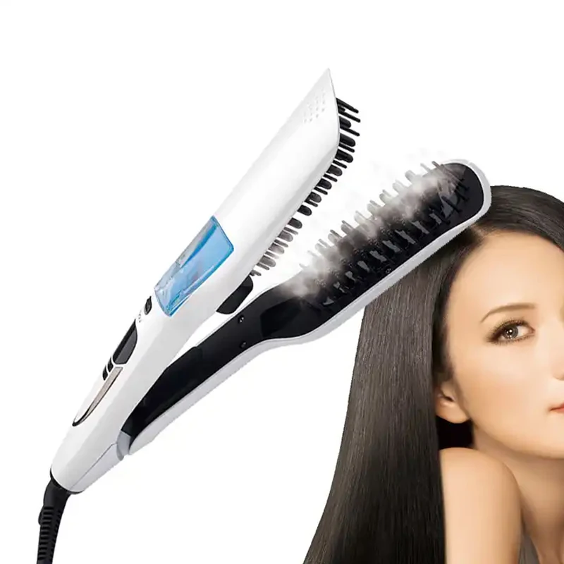 Professional Wet and Dry Hair Straightening Comb Steam Spray Hair Straightening Splint Portable Steam Hair Straightener Custom