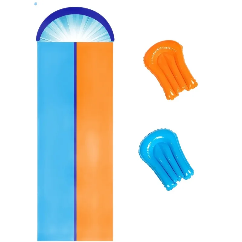 

Double Slide Water Slide PVC Inflatable with Sprinkler Lawn Waterslide with Skateboard Summer Outdoor Water Toys