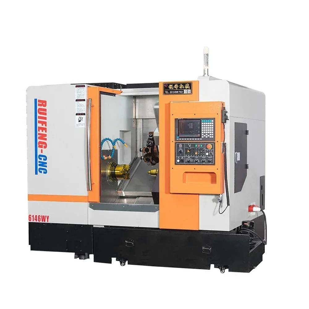 Cnc Lathe Machine Slant Bed Tail Top Turing Milling Compound 6152 12 Tools Station Turret Metal Tool China Sea Shiping