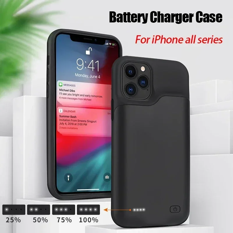 New 10000mAh Battery Charger Case for IPhone 11 12 13 14 Pro Max Charging Cover for IPhone XR Xs Max 6 6S 7 8 Plus Power Bank
