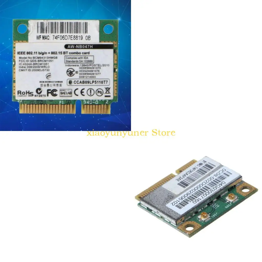 P9JB Mini PCI-E WiFi Card for Laptop Wireless Network Card Half PCIE Wlan Receiver BT4.0 BCM94313HMGB AW-NB047 BCM4313