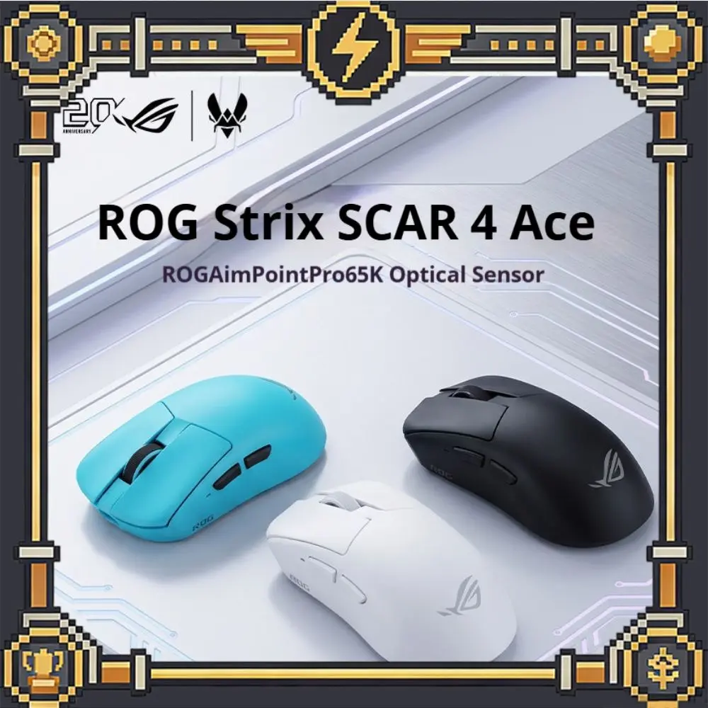ROG Gladius 4 ACE Mouse Tri-mode Wireless Gaming 8K Polling Rate 56g Lightweight 65K AimPoint Pro Sensor Ergonomic Esports Mouse