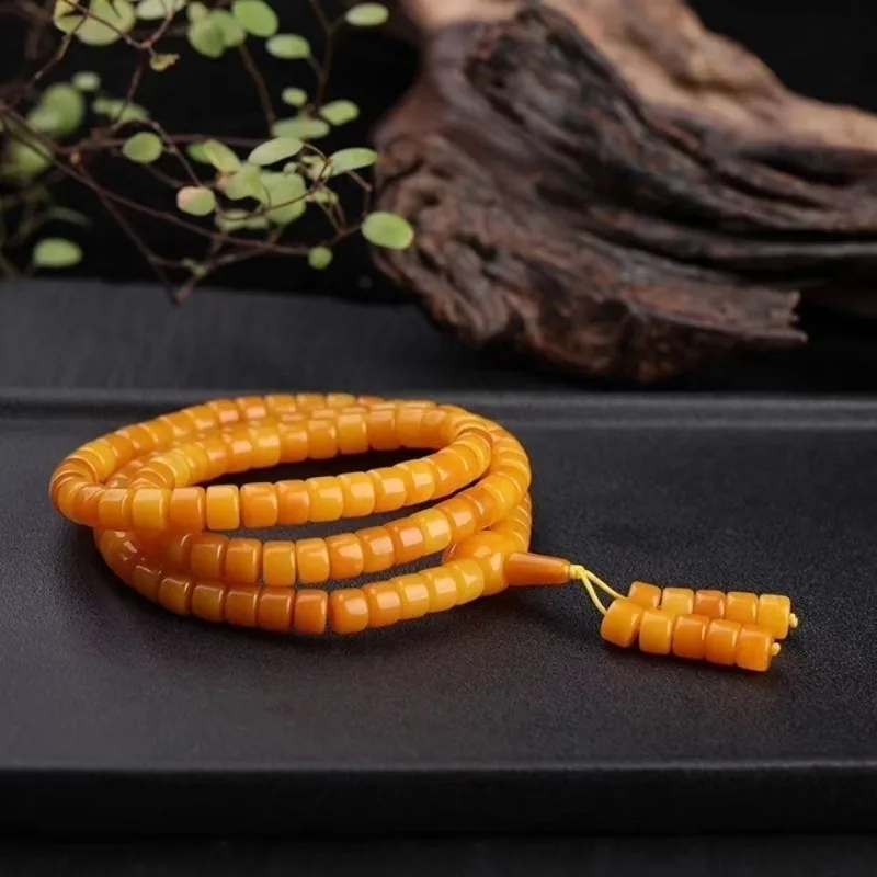 

Beeswax 108 Bucket Beads, Bracelet, Men's Amber Bracelet, Women's Jewelry.