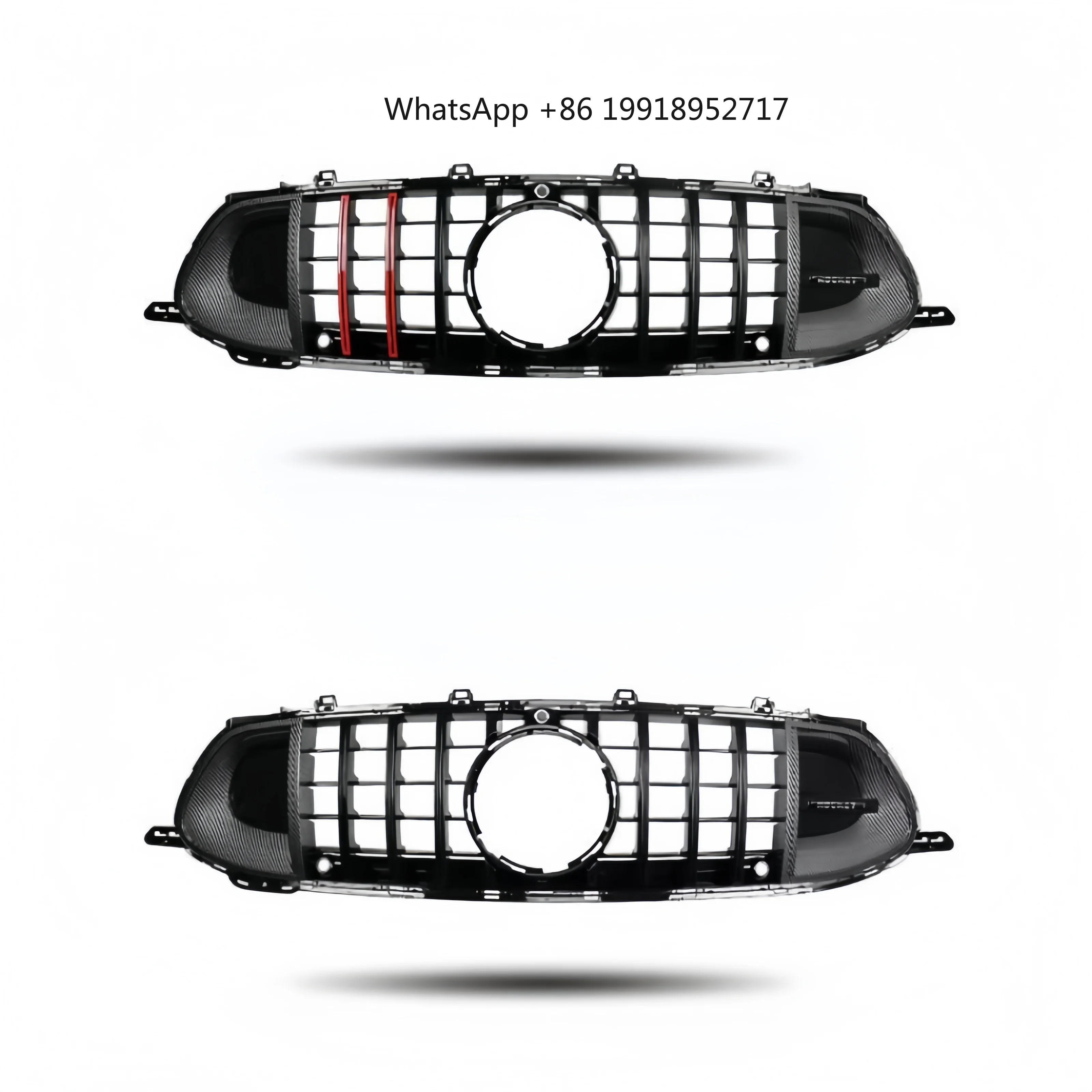 Black Vertical Slat Gloss Black BRABS GT900 Rocket Style Front Grille for W290 GT50 GT53 GT63 2018-2024 JJ800