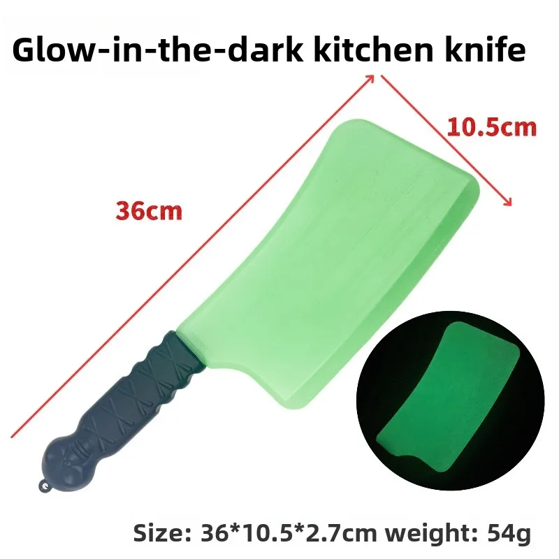 42.5 متر/16.73in Noctilucent البلاستيك الجمجمة سكين المطبخ المنجل هالوين نموذج الدعائم الأجهزة الطرفية تأثيري مضيئة الحلي هدية