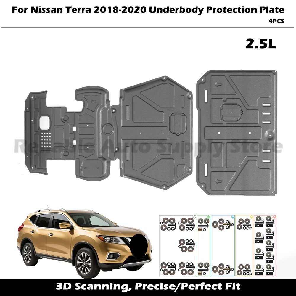 

High Quality Alloy Engine Guard Durable Underbody Protection Splash Proof Mud Flap Car Bottom Shield For Nissan Terra 2018-2019