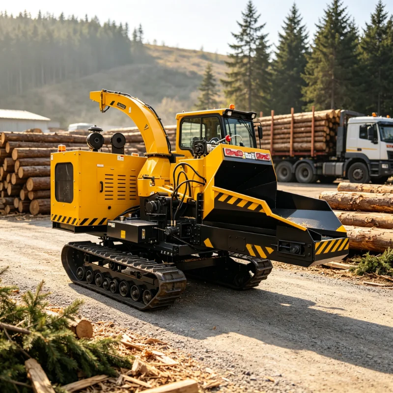 Chinese Factory Diesel Engine Wood Chipper Machines Garden Maintenance Wood Chipper Chain Feeding Mobile Wood Chipper