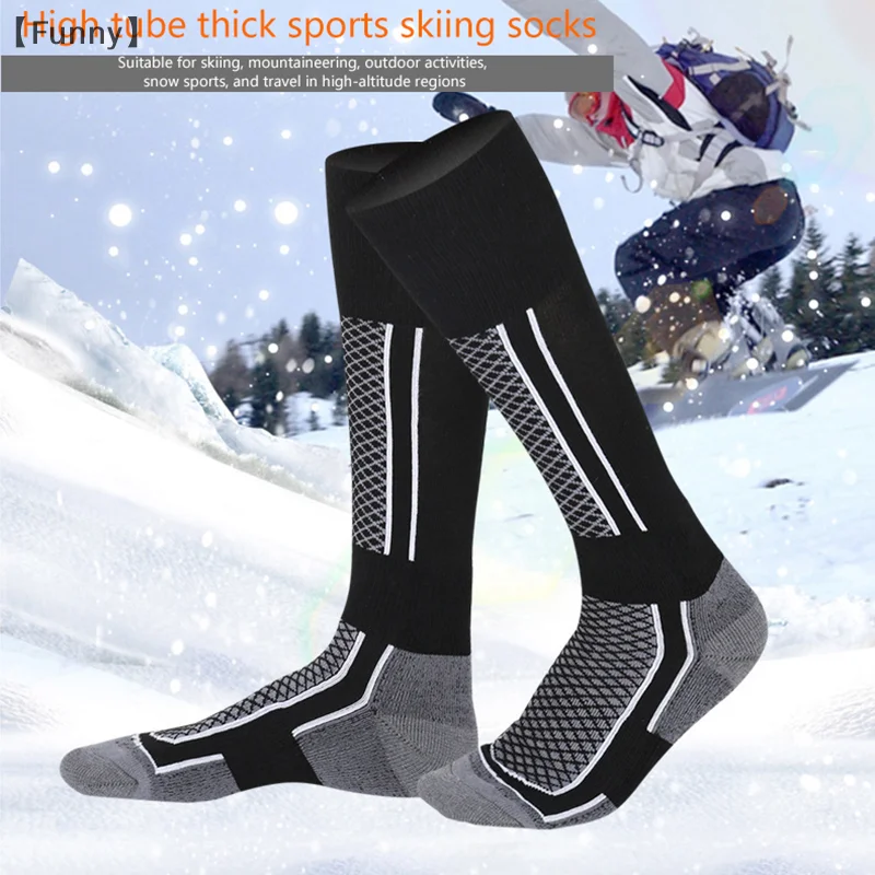 maveraFunny✪1pair Calzini da sci ispessiti caldi invernali Sport all'aria aperta Escursionismo Calze traspiranti Sport sulla neve Viaggi Unisex