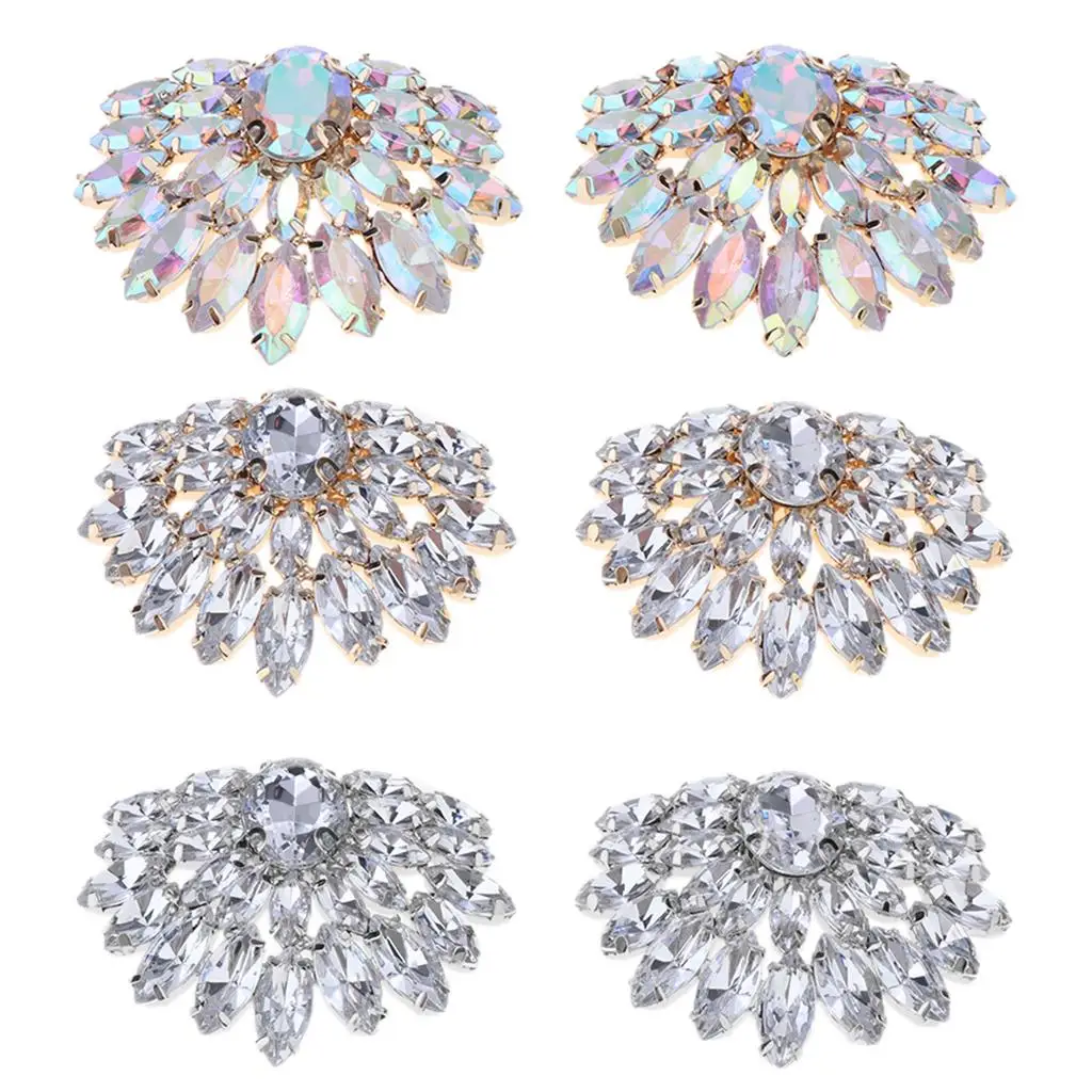 Exquisite Shoe Decoration Clips Crystal Rhinestone Buckle Applique Jewelry Accessories for Shoes Hats Dresses