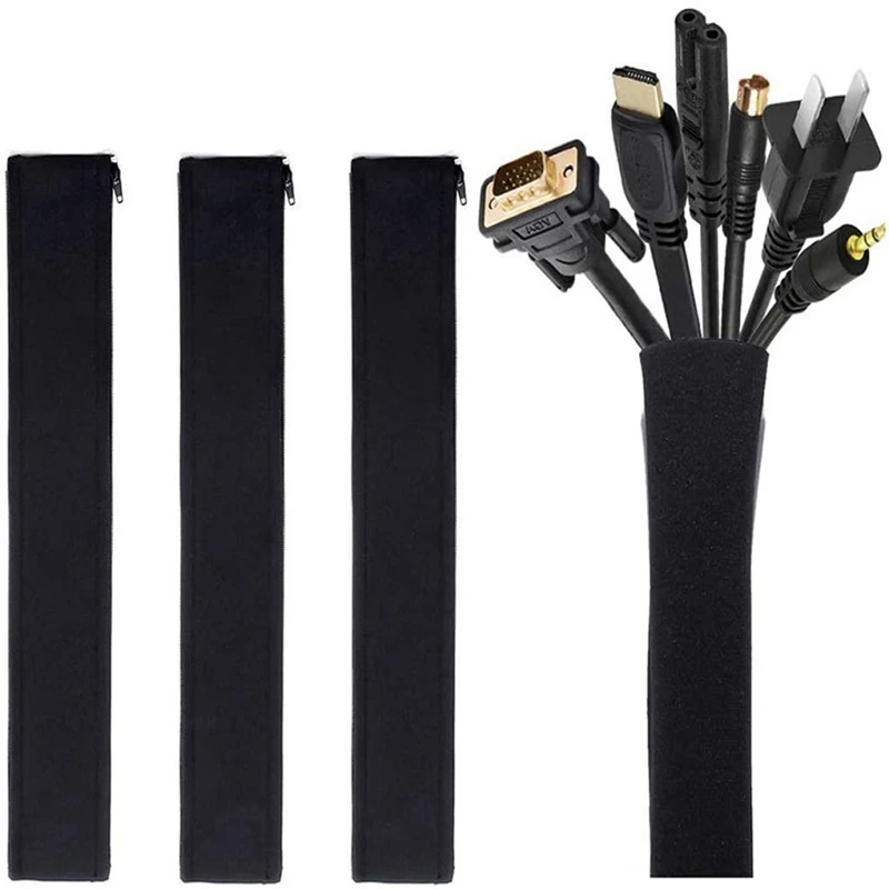 4 Pieces Of Wire Organizer And Cable Concealer, Black Wire Organizer And Cable Cover