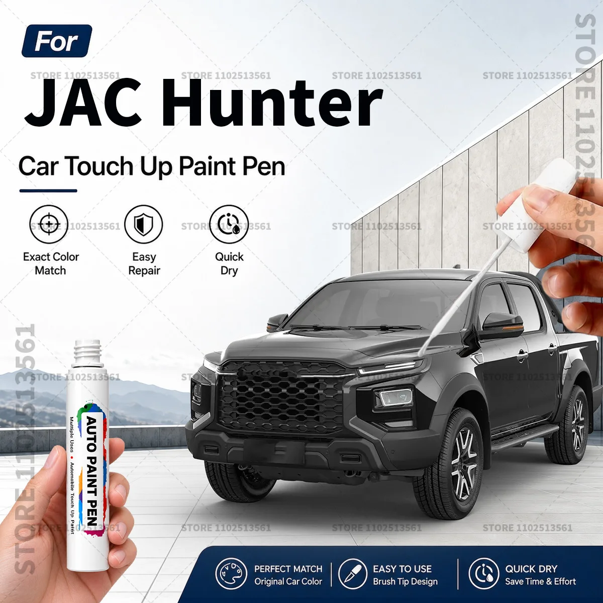For JAC Hunter White Blue Car Paint Touch Up Pen Scratch Repair Remover Auto Body Repair Marker Waterproof Car Paint Repair Tool