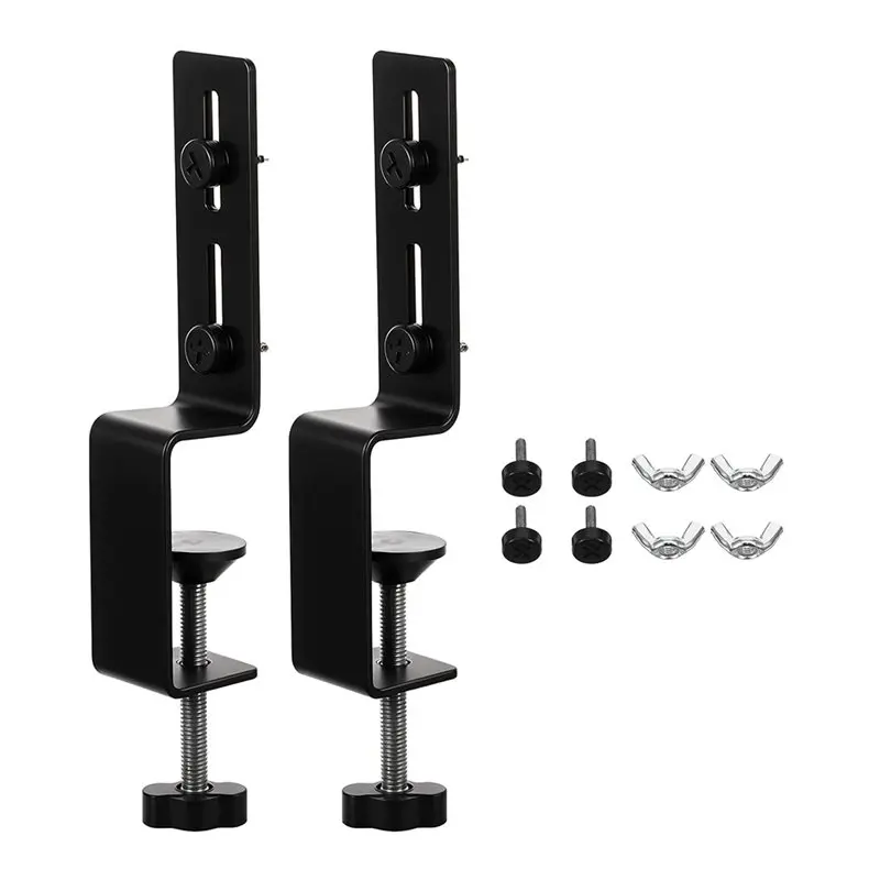 PORK-Metal Desk Clamps 2 Pcs, Pegboard Mounting Brackets, Desktop Fixing Brackets, Pegboards Mounting