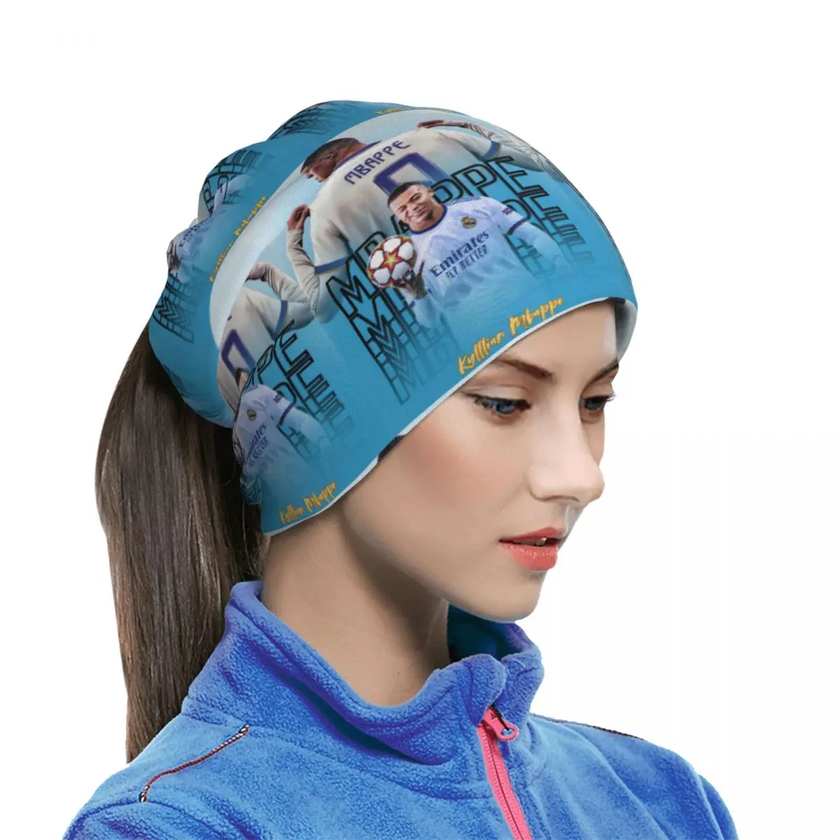 Football KM Mbappe Soccer Multifunctional Elastic Neck Gaiter Wind Proof Face Cover Bandana Unisex for Motorcycle Climbing