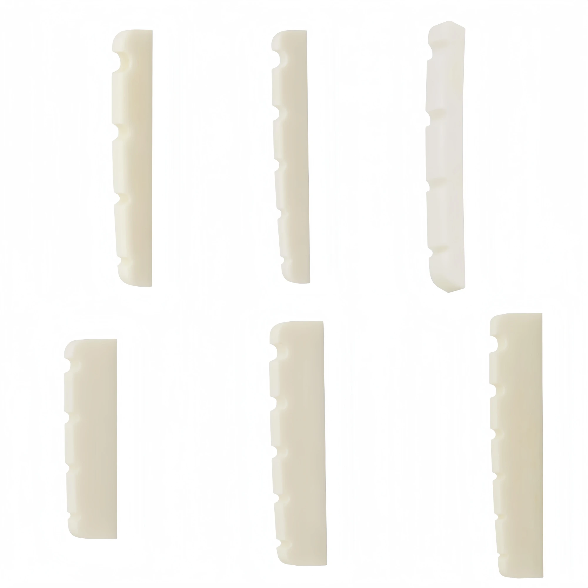 Miwayer 4/5/6 String Bass Bone Nut 1 pc, Real Bone Pre-Slotted Flat Bottom, Multiple Saddle for Electric Bass Guitar Luthier