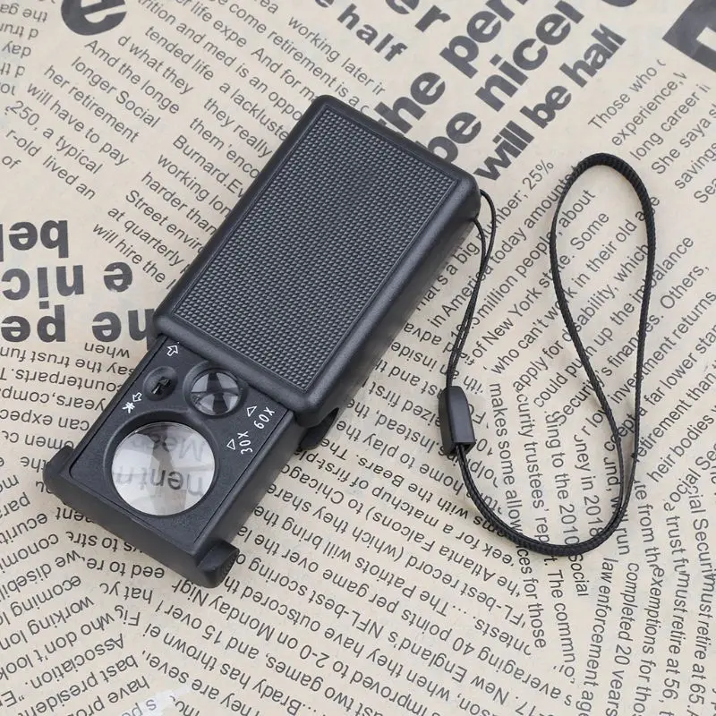 30x 60x Multifunctional Magnifier LED Portable Jeweler Microscope Drop ship