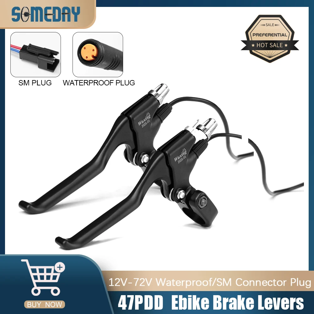 WUXING 47PDD E-Bike Brake Lever Power Cut off Switch Waterproof SM Connector Plug for Electric Bicycles And E-Scooters