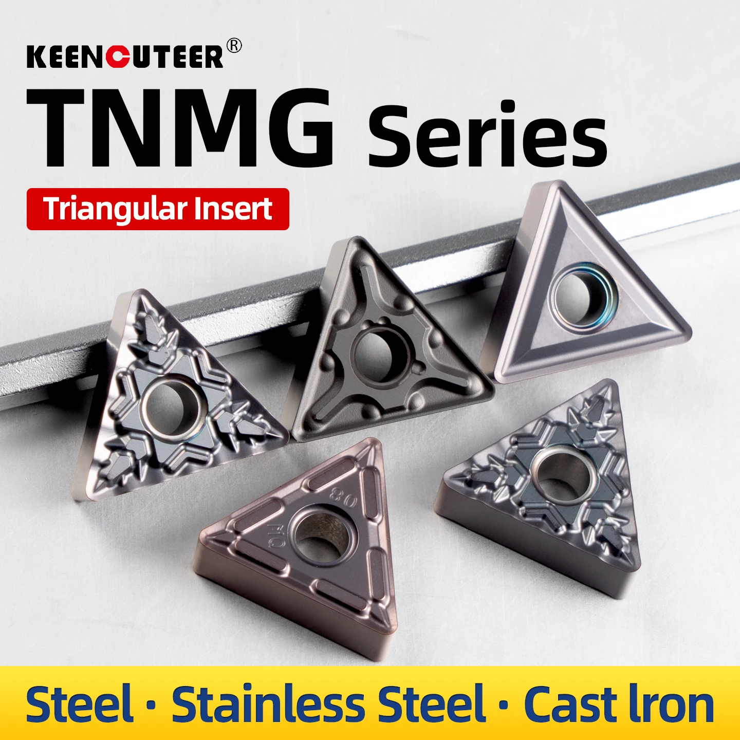 10PCS TNMG160404 TNMG160408 TNMG160412 Carbide Insert Triangular External Turning Negative Cutting Stainless Steel CNC Lathe