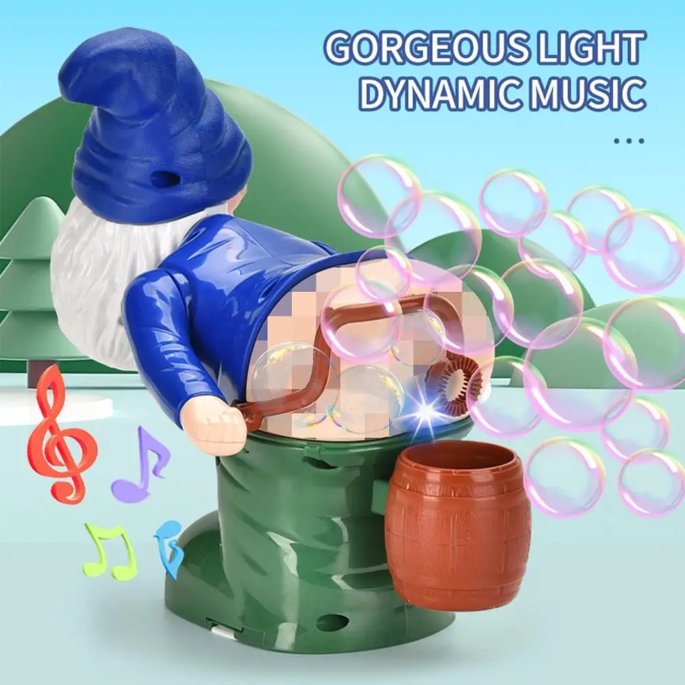 Christmas Gnomes Bubble Machine Wth Music& Flashing Lights Funny Santa Bubble Blower Machine Automatic Fart