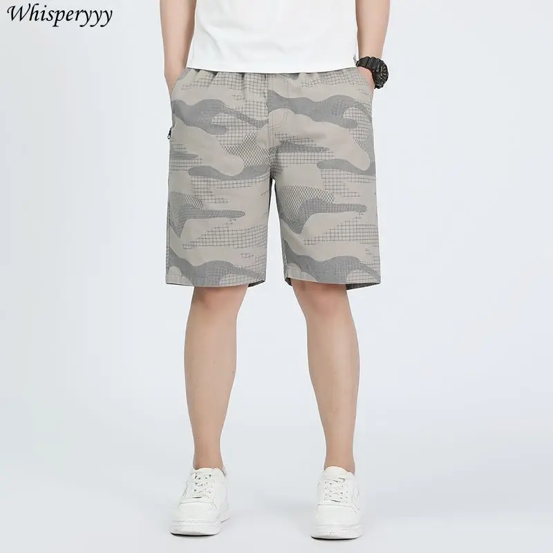 

Камуфляжные шорты, мужская одежда, летние свободные повседневные спортивные брюки с эластичной резинкой на талии, спортивные шорты, мужские брюки с пятью точками