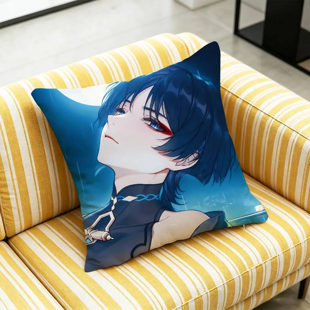 For Scaramouche Genshin Impact Throw Pillow Cover Case Custom Decorative Pillowcase Accent Cushion Covers  DIY Gift