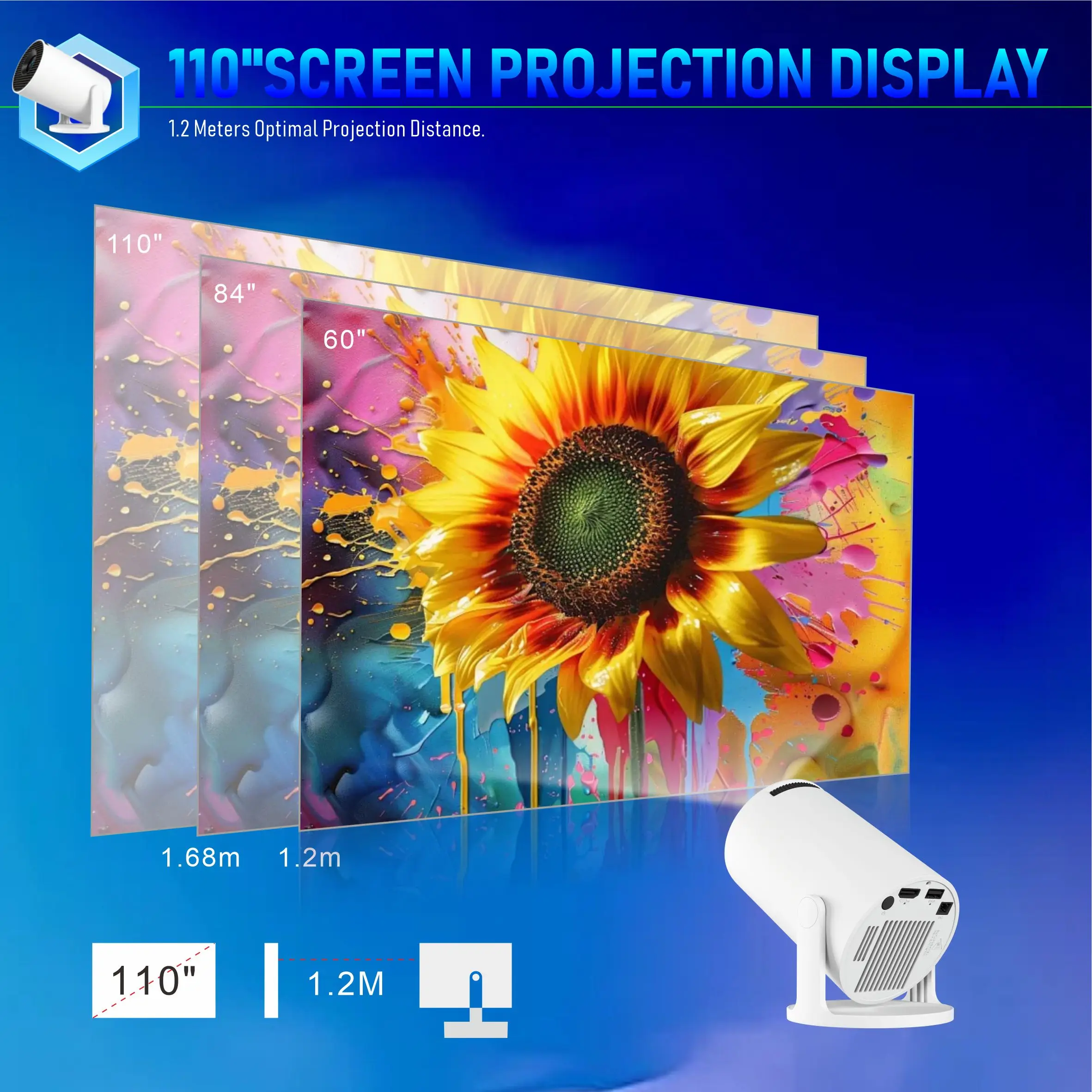 

KIXIN Beamer Projector 4K HY300 HD 1080P Home LED Small Smart Portable Projector Android 11 Phone Bluetooth Mini projetor 4K