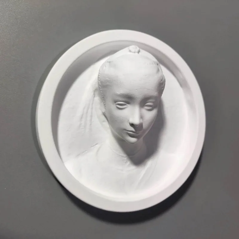 European Plaster Sculpture Crafts Relief Three-dimensional Girl Art Ornament Living Room Office Vintage Figure Decoration Gifts