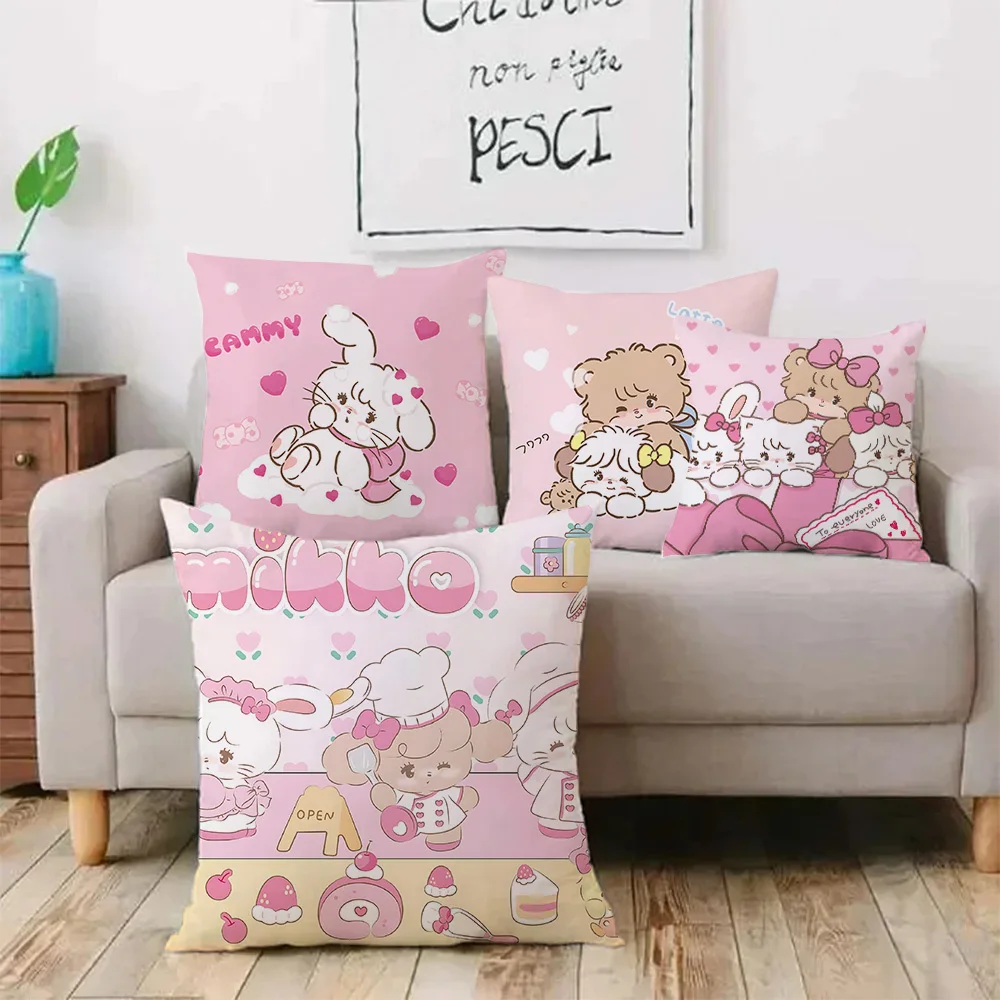 Lovely Animals Hot  M-MIKKOES Pillow Covers Cartoon Sofa Decorative Home Double-sided Printing Short Plush Cute Cushion Cover