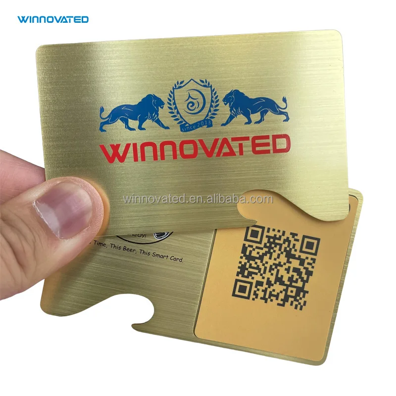Customized product Best Price Top Level Smart RFID Bottle Opener Contactless NFC Metal Card Blank