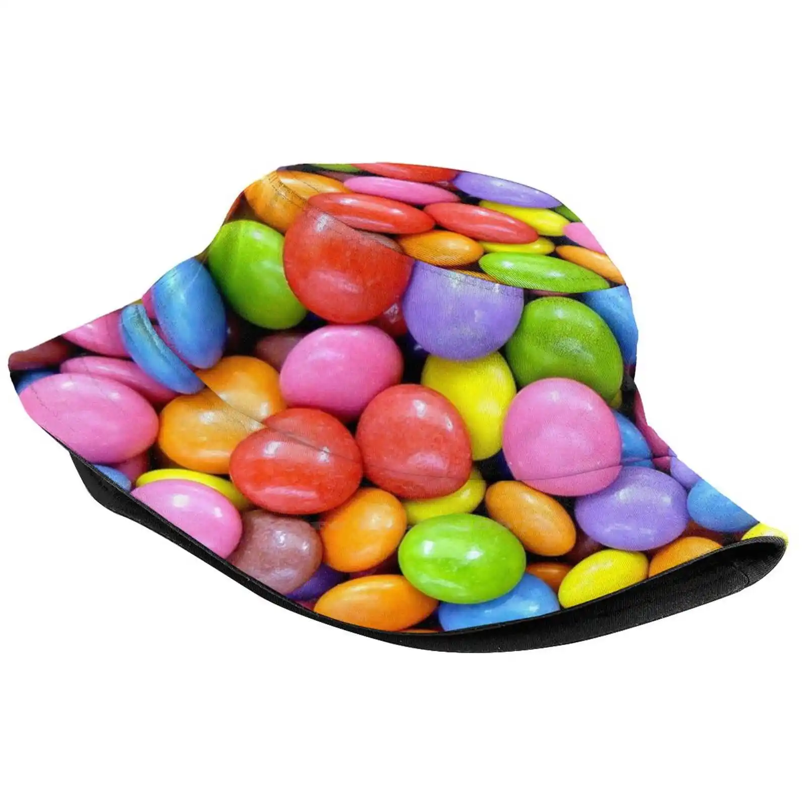 Smarties Women Men Fisherman Hats Bucket Caps Smarties Chocolate Smarties Sweets Smarties Pattern Smarties Candy Candy Pattern