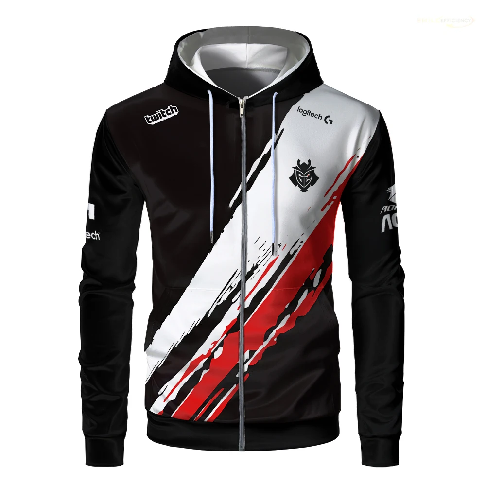 G2 Esports Team Uniform Zip Up Hoodies CS GO Dota2 LOL Games Jersey Men Hoodie 2024 NIKO Fans Oversized Training Clothes Custom