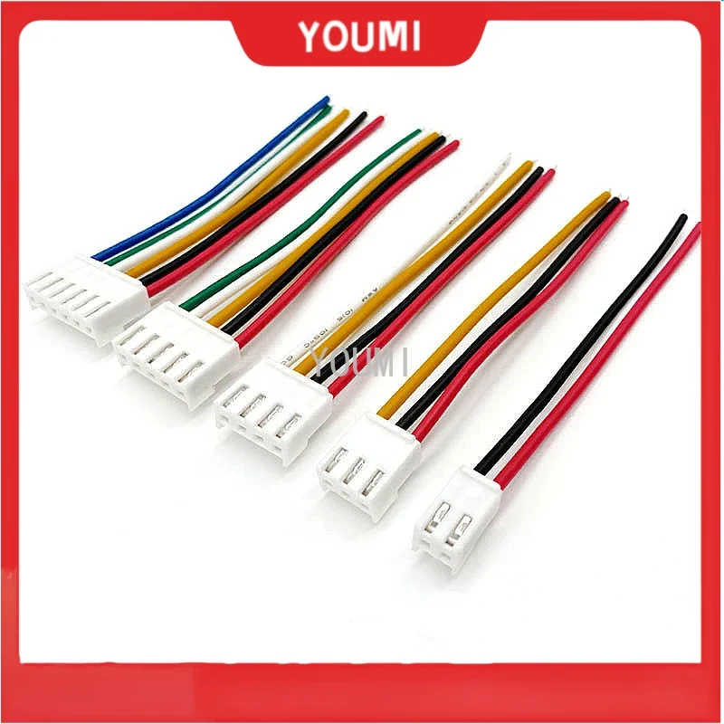 5PCS VH 3.96mm Female Housing Plug Connector Wire Cable 2 3 4 5 6 7 8 9 10Pin 22AWG Wire 20cm Length