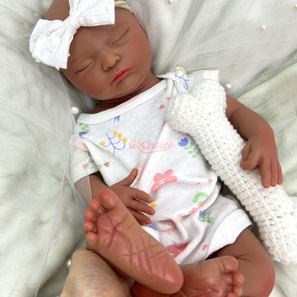 Pasgeboren Siliconen Babypop Full Body Gewogen Handgeschilderde Reborn Pop Gesloten Ogen Levensechte Meisje Collectibles DIY Reborne Kunstenaar