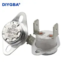 10PCS KSD302 16A 250V 40 ~ 150 Degree Ceramic KSD301 Normally Closed / Normally open Temperature Switch Thermostat 40C 45C