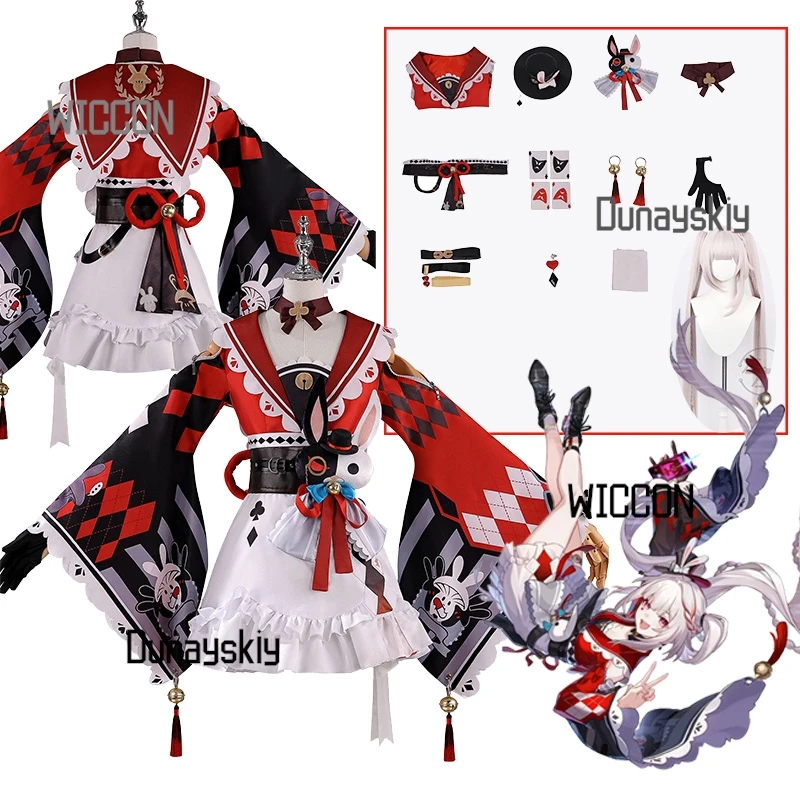 

Костюмы для косплея Honkai Star Rail Sparxie, парик, красная китайская юбка в стиле Лолита, реквизит, кавайные аксессуары для женщин, для ролевых игр, сцены, вечеринок, повседневной носки, карнавала