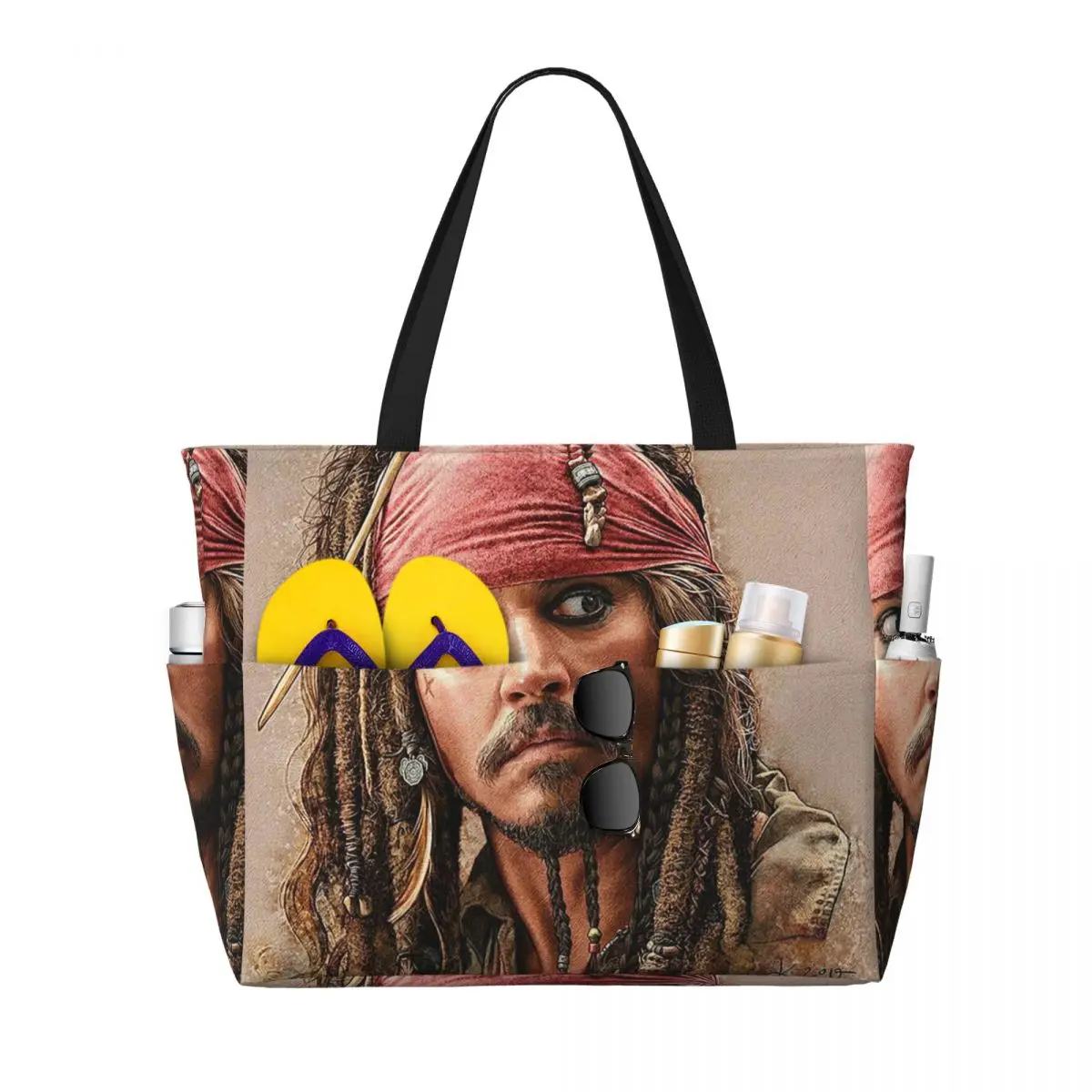 

Пляжная большая сумка «Пираты Карибского моря», спортивная сумка для занятий йогой в тренажерном зале, большая большая сумка, женская дорожная сумка, сумка для фитнеса