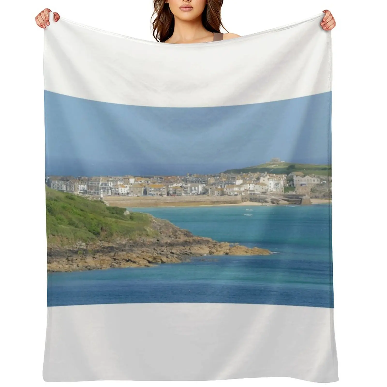 

St Ives, Cornwall Throw Blanket Flannels Beach Luxury Throw for winter Blankets