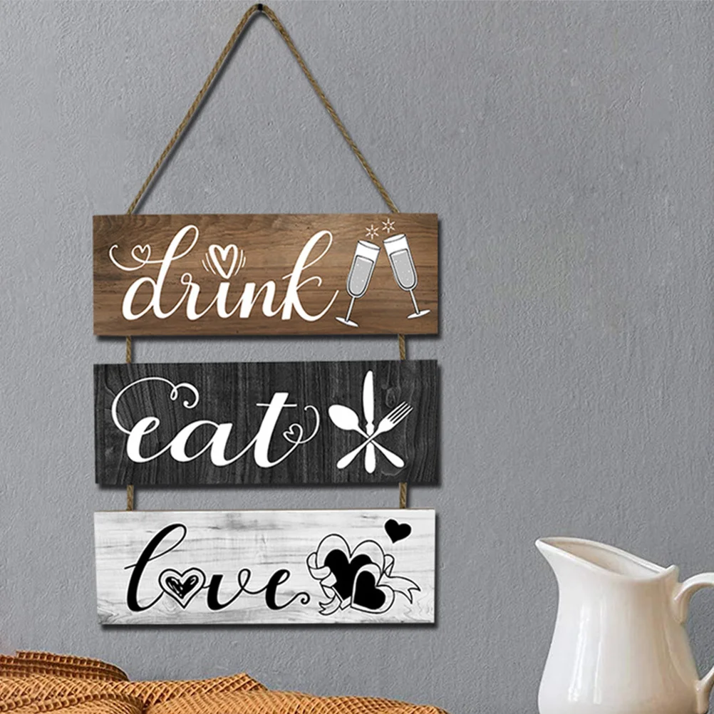 

Wooden Sign Wall Decoration Vintage Kitchen Front Door Signs for Home Office Rustic Hanging