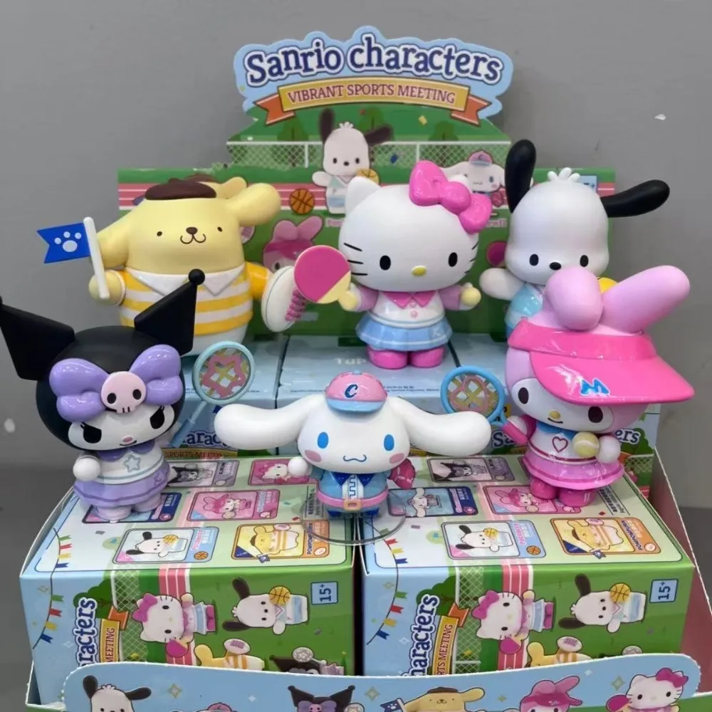 

Новый продукт, 100% натуральная фигурка Sanrio, энергетическая спортивная серия, слепая коробка, фигурка Куроми, коллекционный модный подарок для фанатов