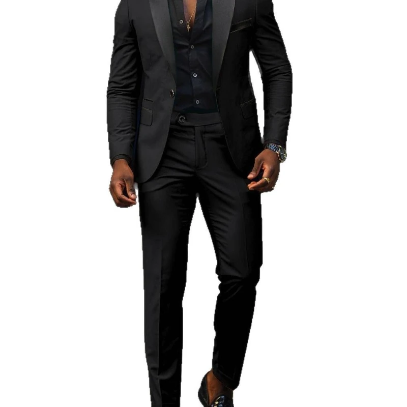 Men Three Piece Suit Sets Single Button Turn Down Collar Full Sleeve Blazers Pants Slim Fit Ensemble Evening Formal Wedding 2026