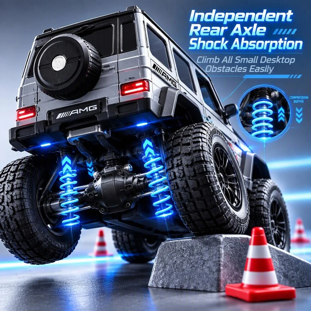 Mini Desktop RC Crawler, 2.4GHz Full Proportional Remote Control Climbing Car with TYPE-C Fast Charging, Tabletop Hobby Toy