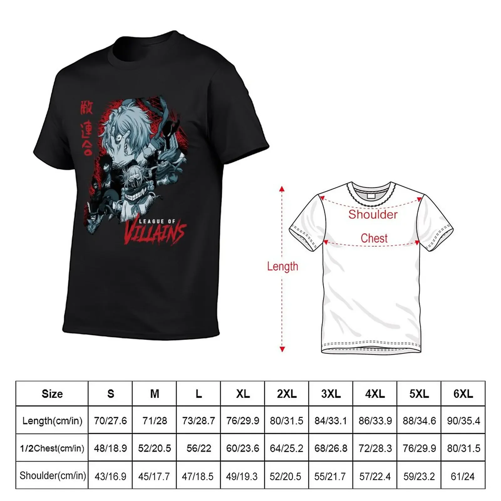 Style-My-Hero-Academia-League-of-Villains-Main-Villains- T-Shirt customizeds new edition Men's t shirts