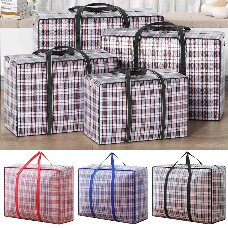 

Thickened Wove Large Capacity Clothing Storage Bag Multifunctional Waterproof Portable Moving Bag Luggage Packing Move House Bag