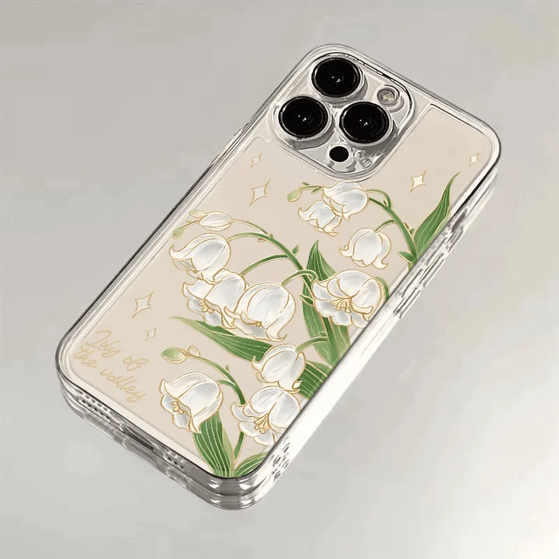 Minimalist Orchid Blossoms Phone Case For iPhone 16 Pro 15 14 13 12 11 Pro Max XR X XS 14 15 7 8 16 Plus Y2K Cute Clear Cover