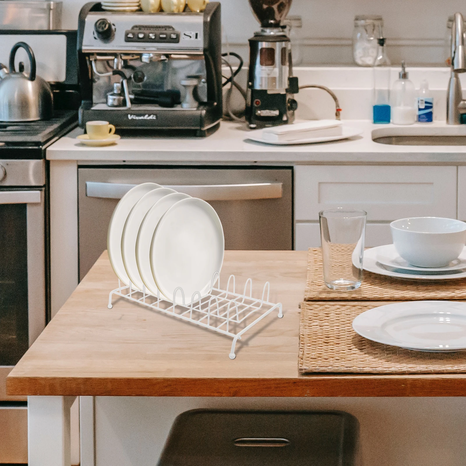 

Bowl Dish Drying Rack Rustproof Iron Kitchen Storage Shelf For Plates Bowls Flatware Tabletop Drainer Organizer