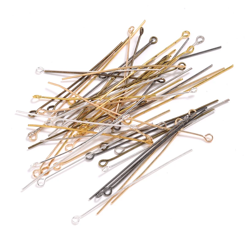 200Pcs 20Mm Flat Round Ball Eye Head Pins Metal Eye Pins Findings Headpins for Handmade Jewelry Making Accessories Supplies