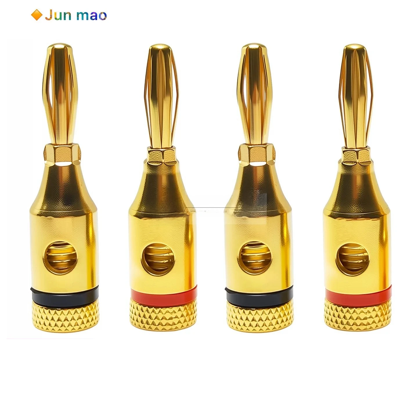 4PCS 4mm banana plug gold-plated speaker, audio speaker cable, amplifier, banana fever level plug, connection socket
