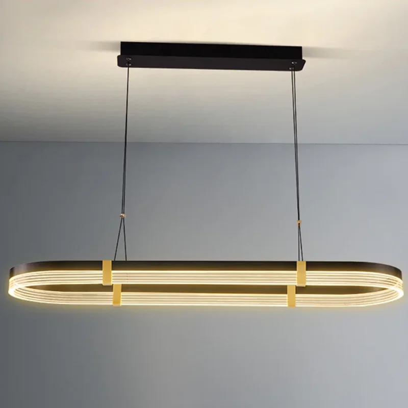 الحديثة قلادة LED مصباح الإبداعية مصمم آرت ديكو قلادة أضواء لشريط غرفة الطعام ضوء طويل طاولة طعام بريق الإضاءة #1