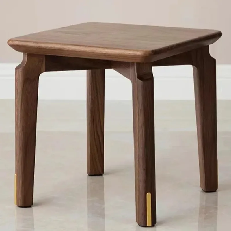 Black Walnut Solid Wood Low Stool Minimalist Kids Step Stool Home Entryway Bench North American Style