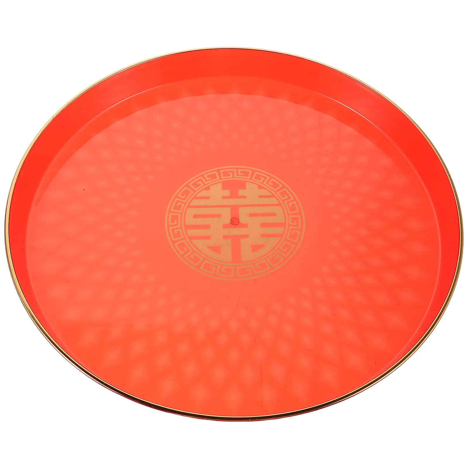 Luxury Round Wedding Tray Chinese Traditional Happiness Symbol for Serving Tea Fruits Jewelry Display Banquet Decor Centerpiece